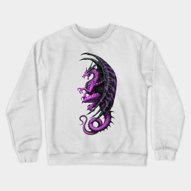 Master Dragon Purple Crewneck Sweatshirt by chriskar